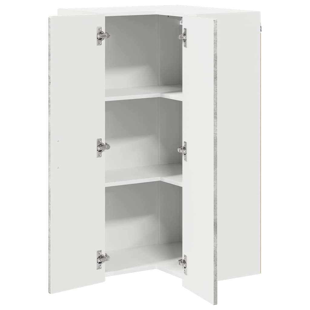 Wand-Eckschrank PORTO Beton Grau 57 x 57 x 100 cm Holzwerkstoff
