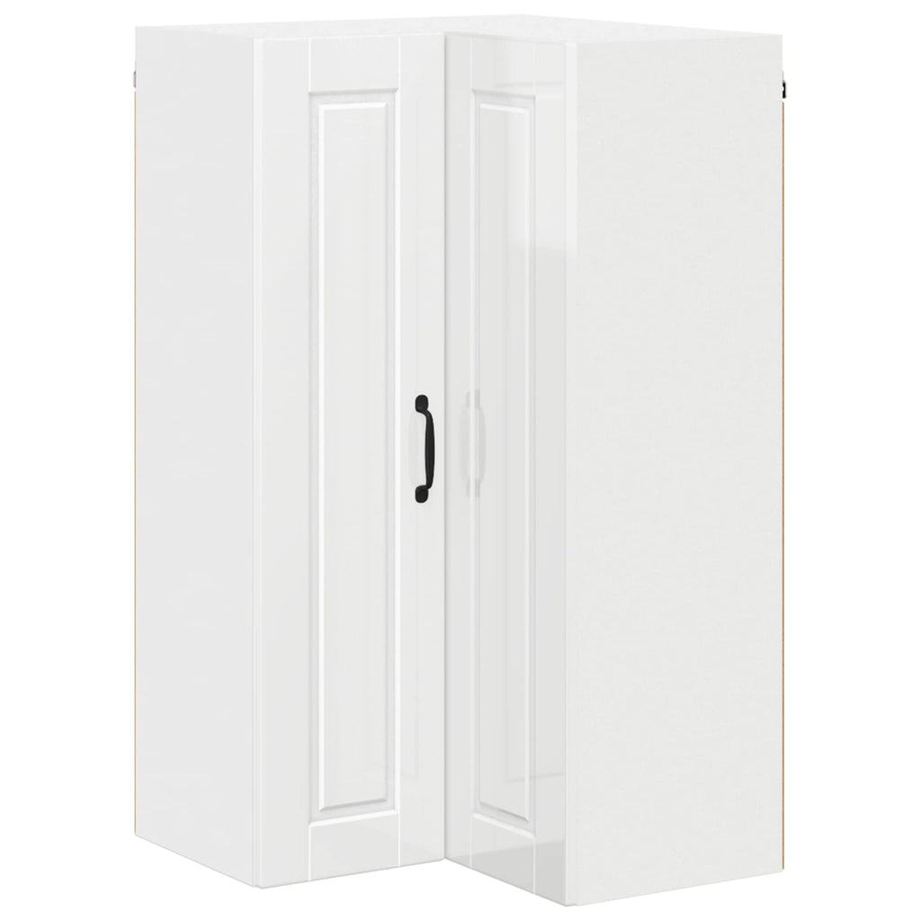 Wand-Eckschrank PORTO Hochglanz Weiß 57 x 57 x 100 cm