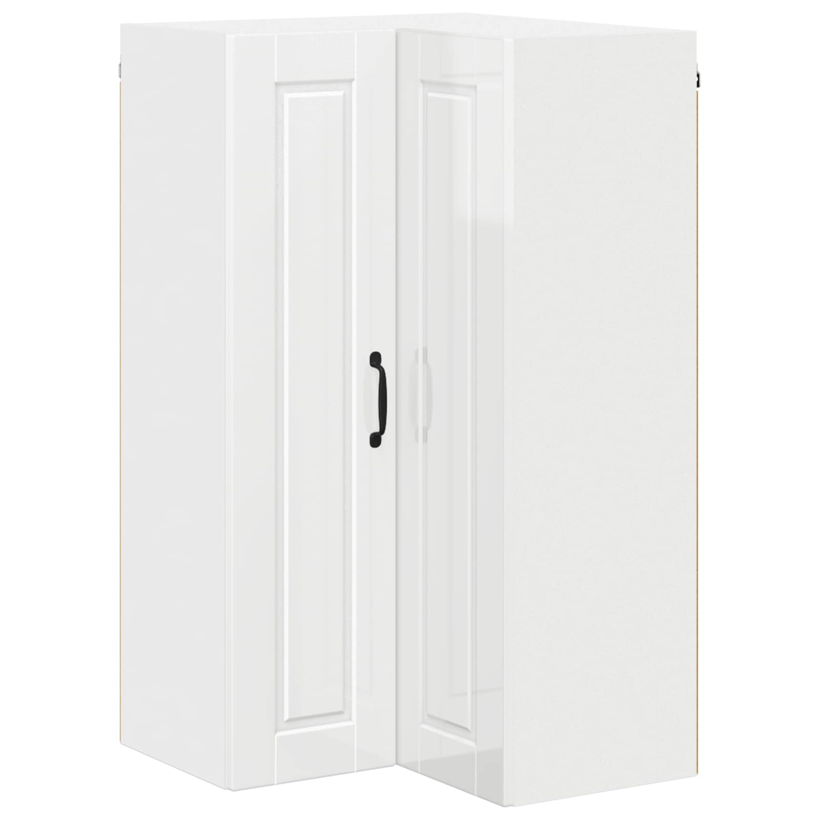 Wand-Eckschrank PORTO Hochglanz Weiß 57 x 57 x 100 cm