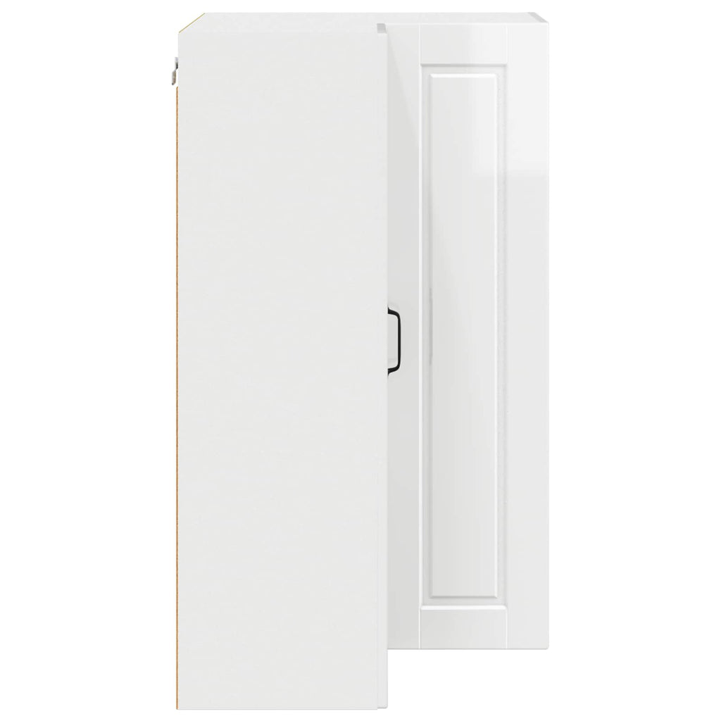 Wand-Eckschrank PORTO Hochglanz Weiß 57 x 57 x 100 cm