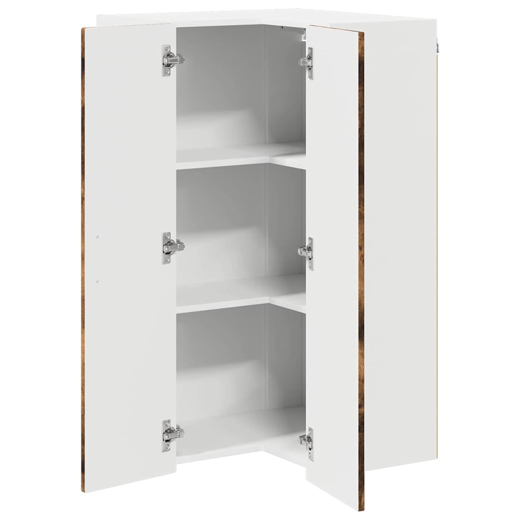 Wand-Eckschrank PORTO Geräucherte Eiche 57 x 57 x 100 cm