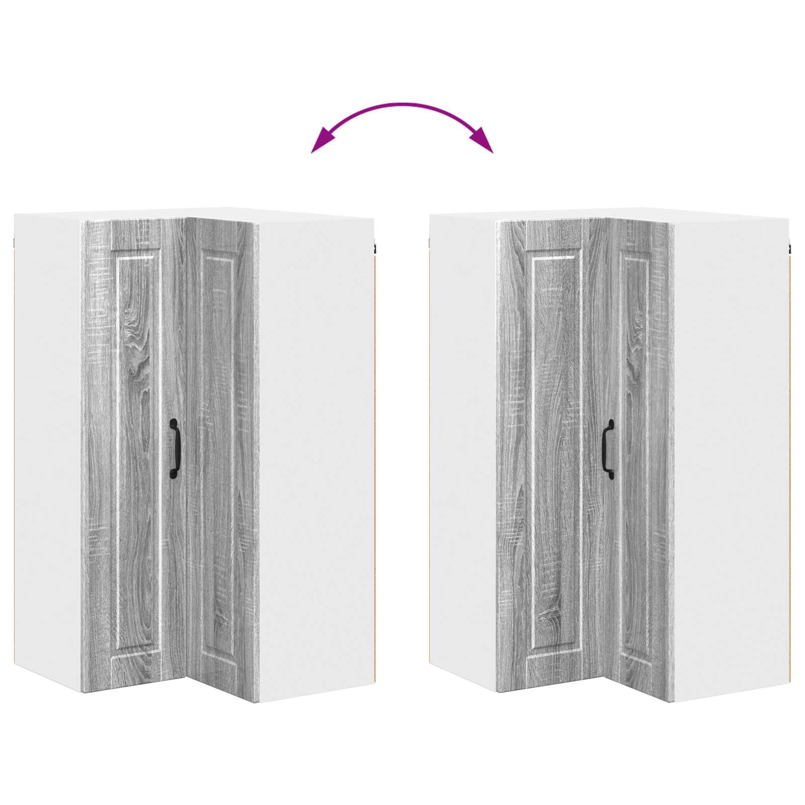 Wand-Eckschrank PORTO Graues Sonoma 57 x 57 x 100 cm