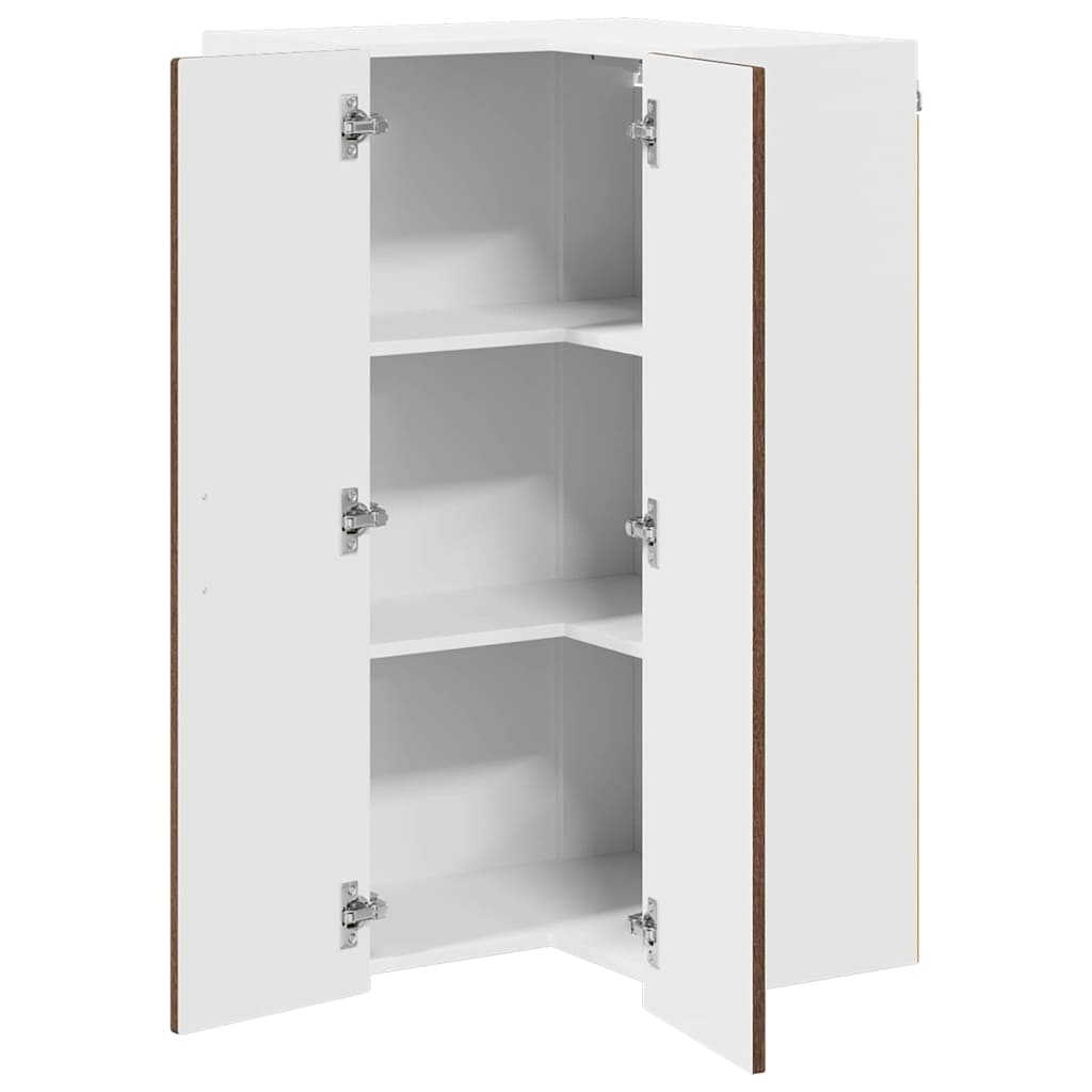 Wand-Eckschrank PORTO Braun Eichen-Optik 57 x 57 x 100 cm