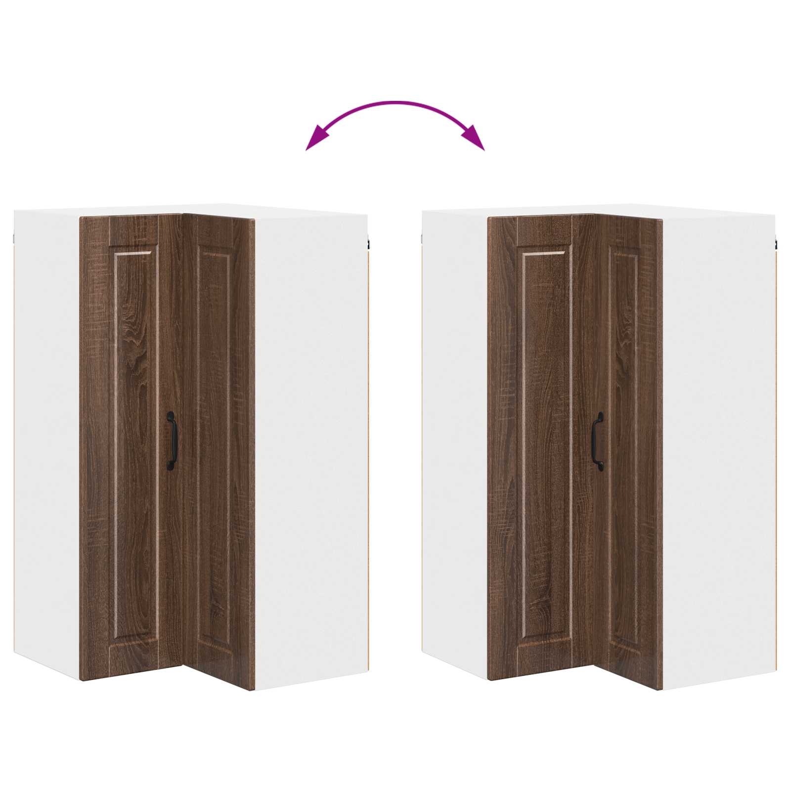 Wand-Eckschrank PORTO Braun Eichen-Optik 57 x 57 x 100 cm