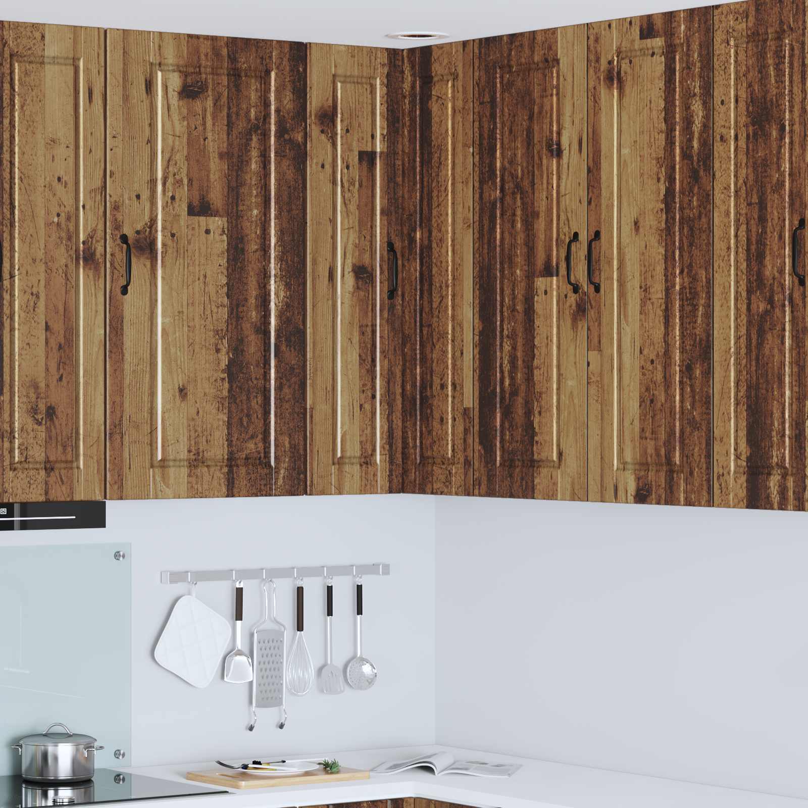 Wand-Eckschrank PORTO Altholz 57 x 57 x 100 cm Holzwerkstoff