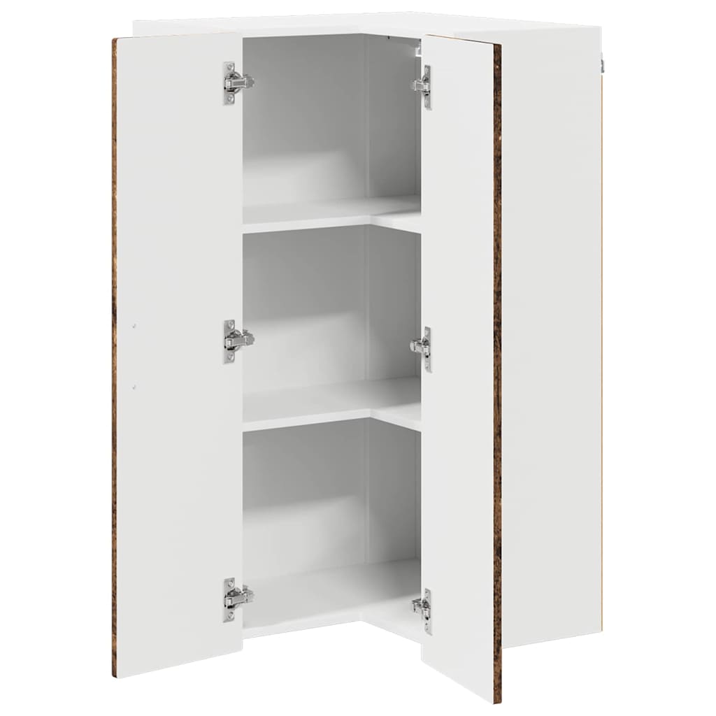 Wand-Eckschrank PORTO Altholz 57 x 57 x 100 cm Holzwerkstoff