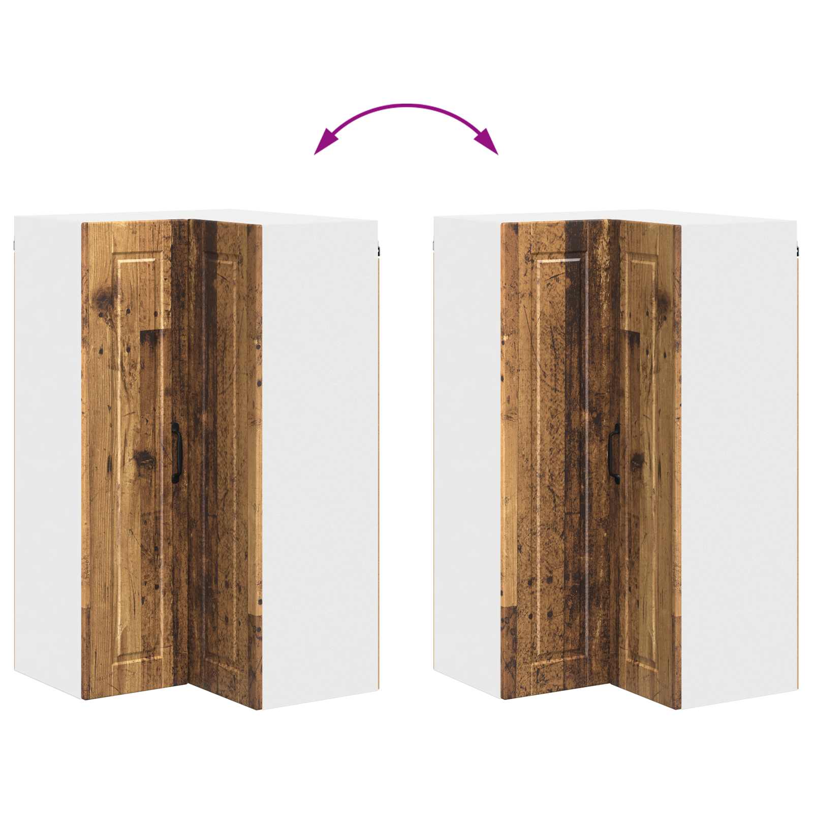 Wand-Eckschrank PORTO Altholz 57 x 57 x 100 cm Holzwerkstoff