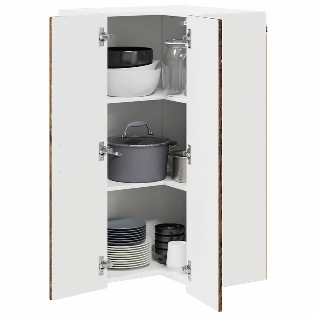 Wand-Eckschrank PORTO Altholz 57 x 57 x 100 cm Holzwerkstoff