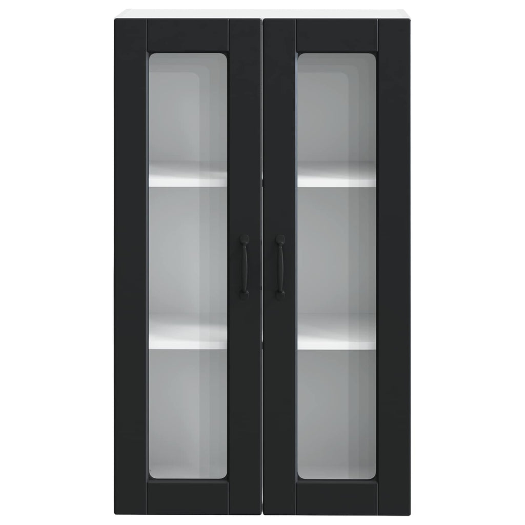 Wandglas-Schrank PORTO Schwarz 60 x 31 x 100 cm Holzwerkstoff