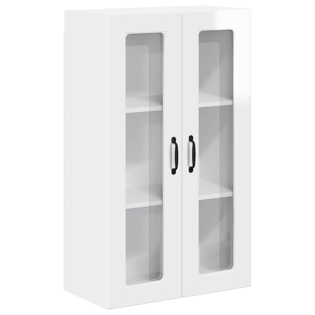 Wandglas-Schrank PORTO Hochglanz Weiß 60 x 31 x 100 cm
