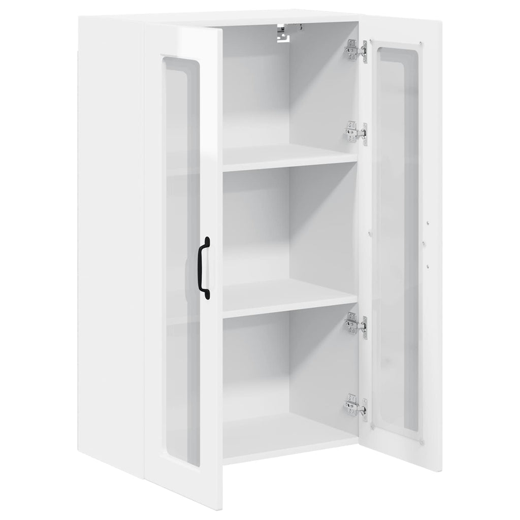 Wandglas-Schrank PORTO Hochglanz Weiß 60 x 31 x 100 cm