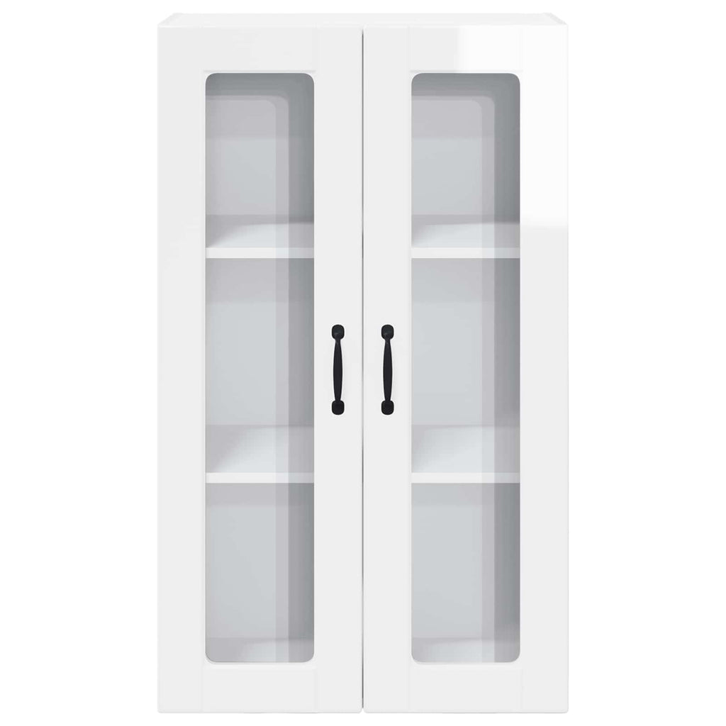 Wandglas-Schrank PORTO Hochglanz Weiß 60 x 31 x 100 cm