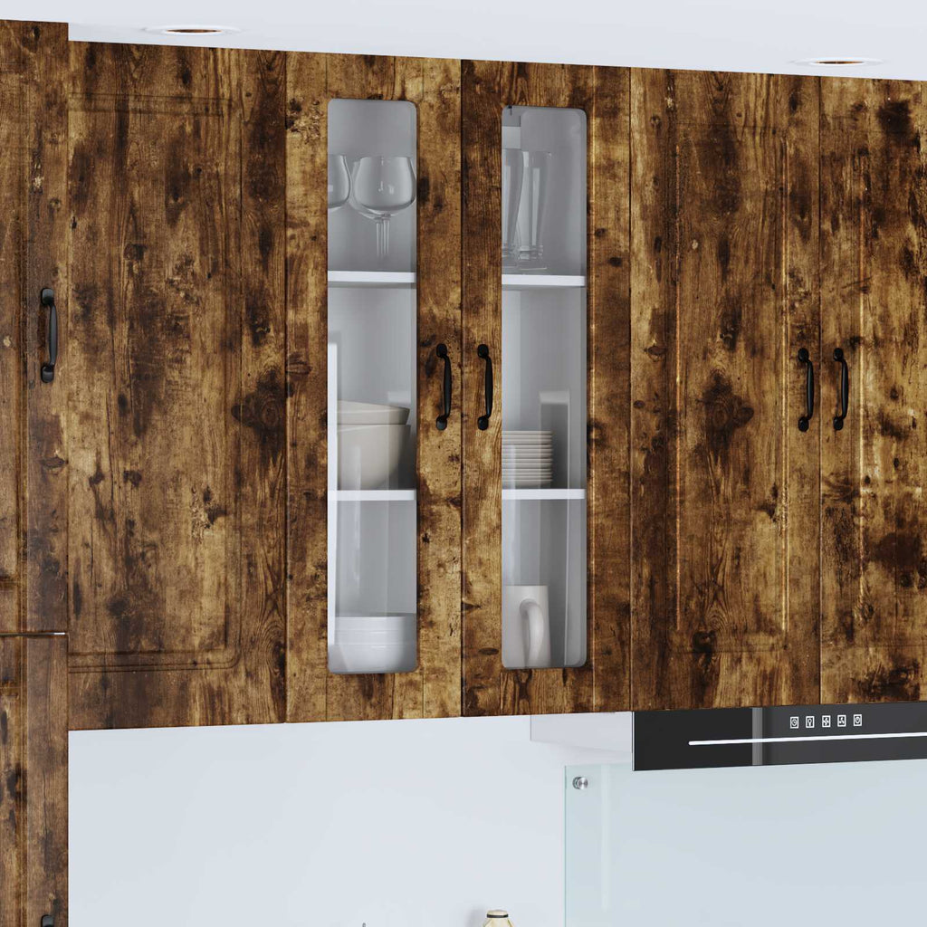 Wandglas-Schrank PORTO Geräucherte Eiche 60 x 31 x 100 cm