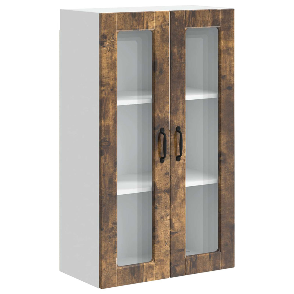 Wandglas-Schrank PORTO Geräucherte Eiche 60 x 31 x 100 cm