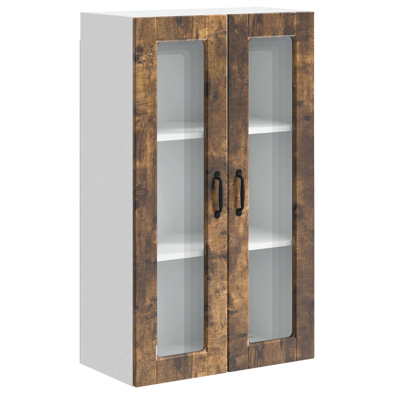 Wandglas-Schrank PORTO Geräucherte Eiche 60 x 31 x 100 cm