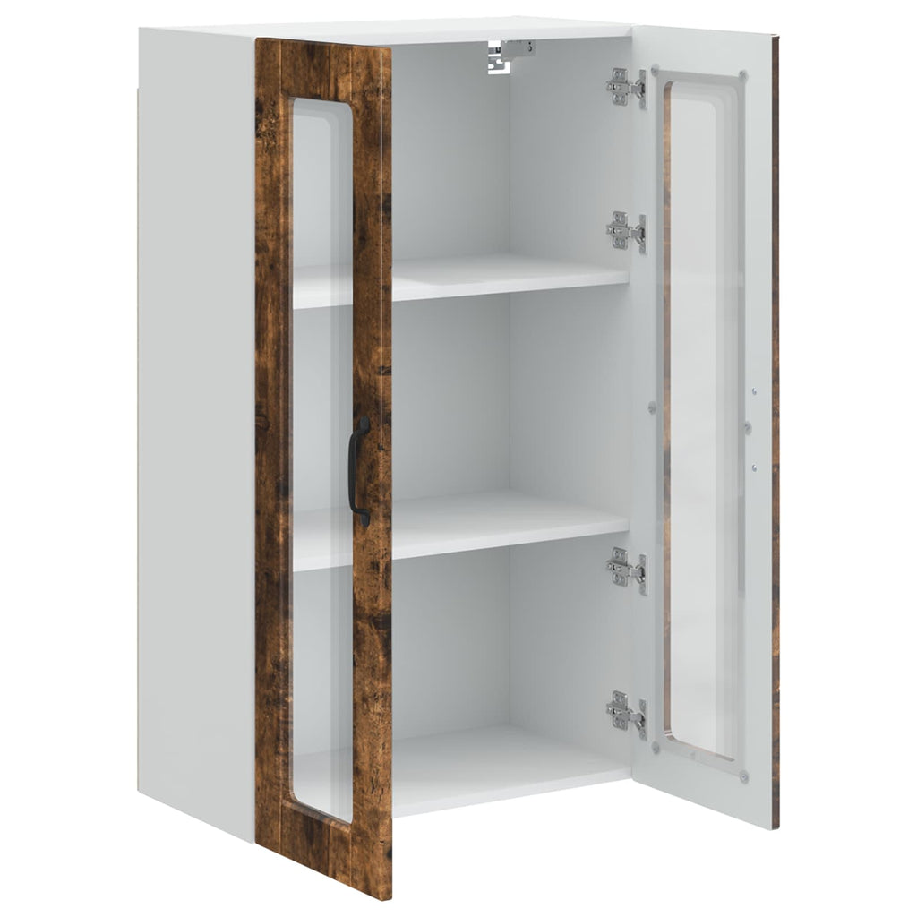 Wandglas-Schrank PORTO Geräucherte Eiche 60 x 31 x 100 cm