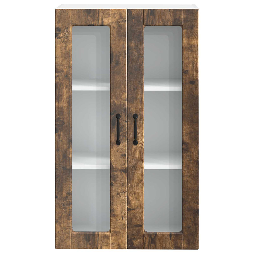 Wandglas-Schrank PORTO Geräucherte Eiche 60 x 31 x 100 cm
