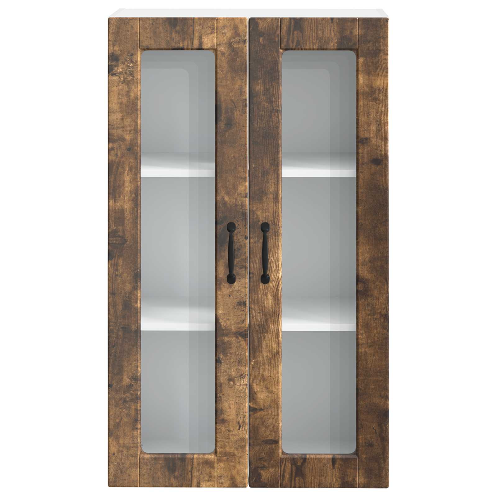 Wandglas-Schrank PORTO Geräucherte Eiche 60 x 31 x 100 cm