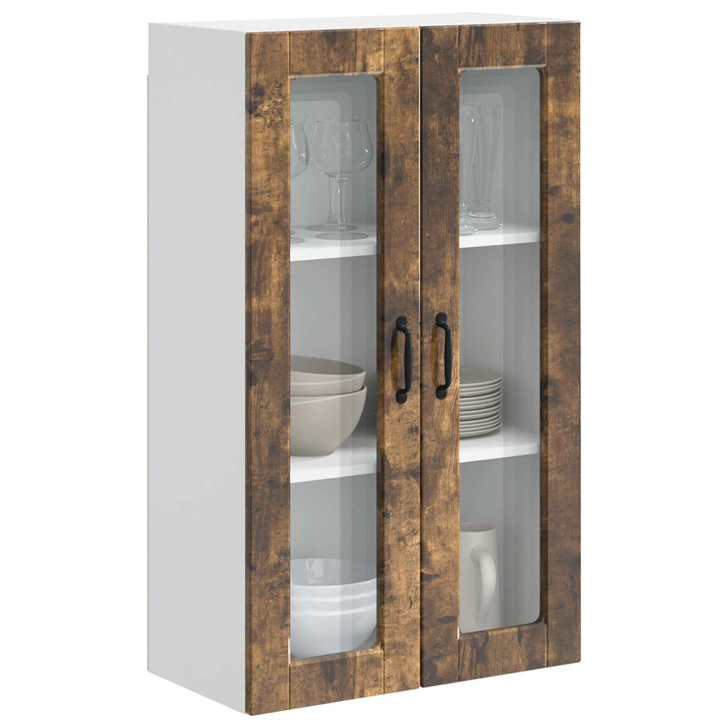 Wandglas-Schrank PORTO Geräucherte Eiche 60 x 31 x 100 cm