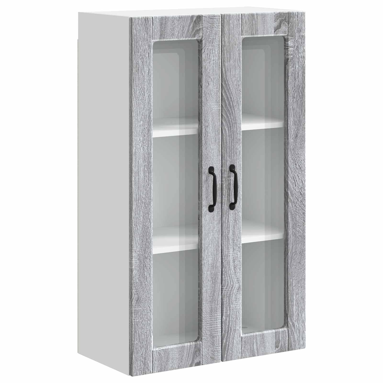 Wandglas-Schrank PORTO Graues Sonoma 60 x 31 x 100 cm