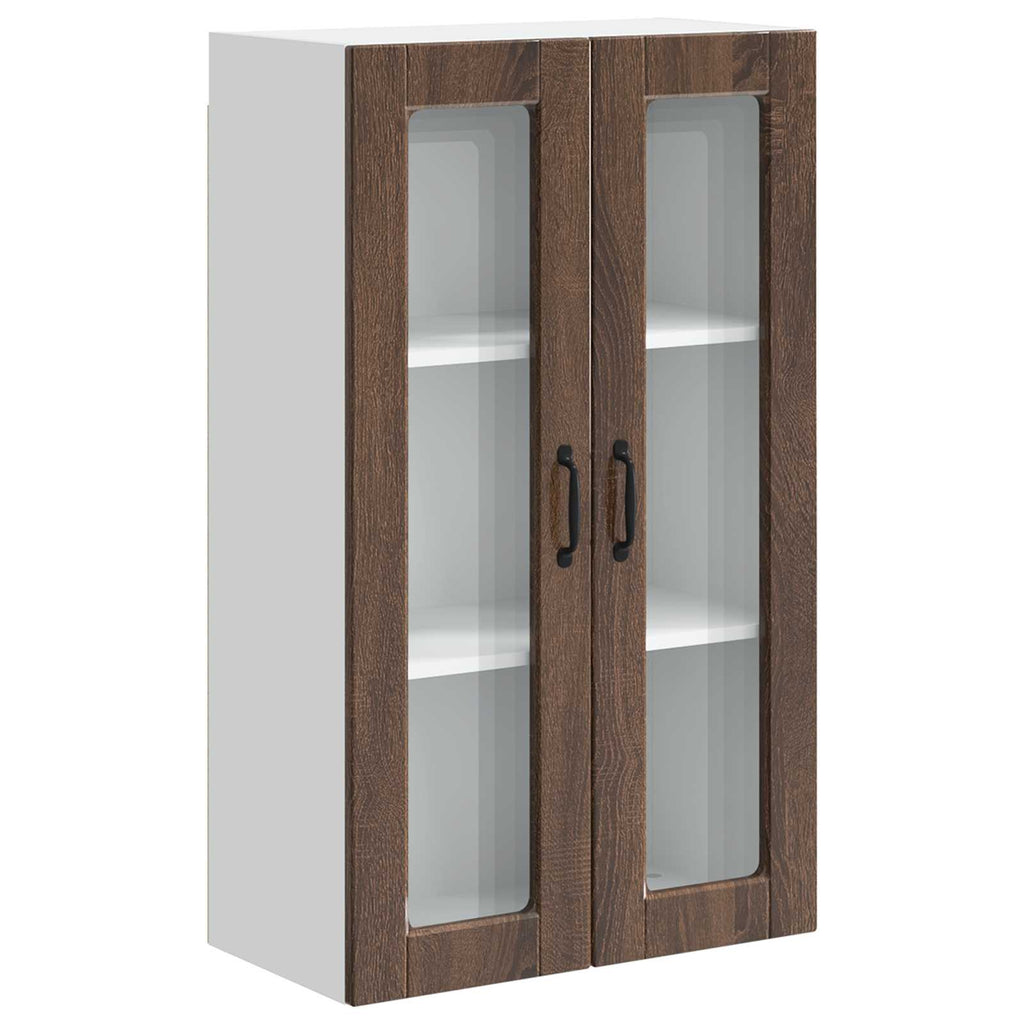 Wandglas-Schrank PORTO Braun Eichen-Optik 60 x 31 x 100 cm