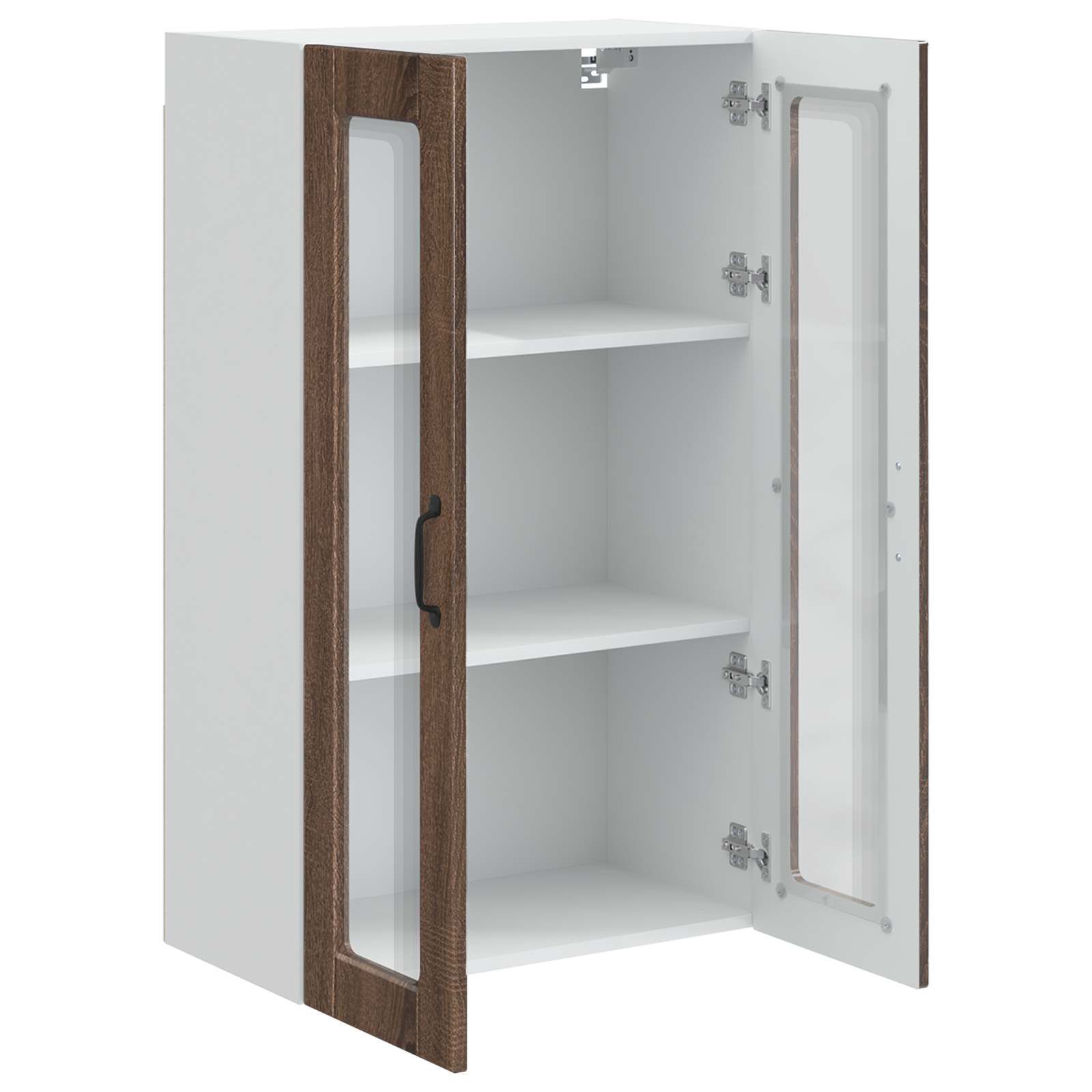Wandglas-Schrank PORTO Braun Eichen-Optik 60 x 31 x 100 cm