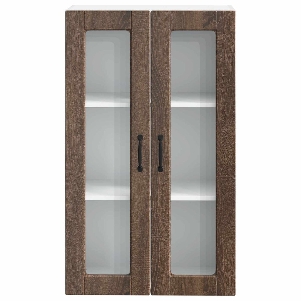 Wandglas-Schrank PORTO Braun Eichen-Optik 60 x 31 x 100 cm