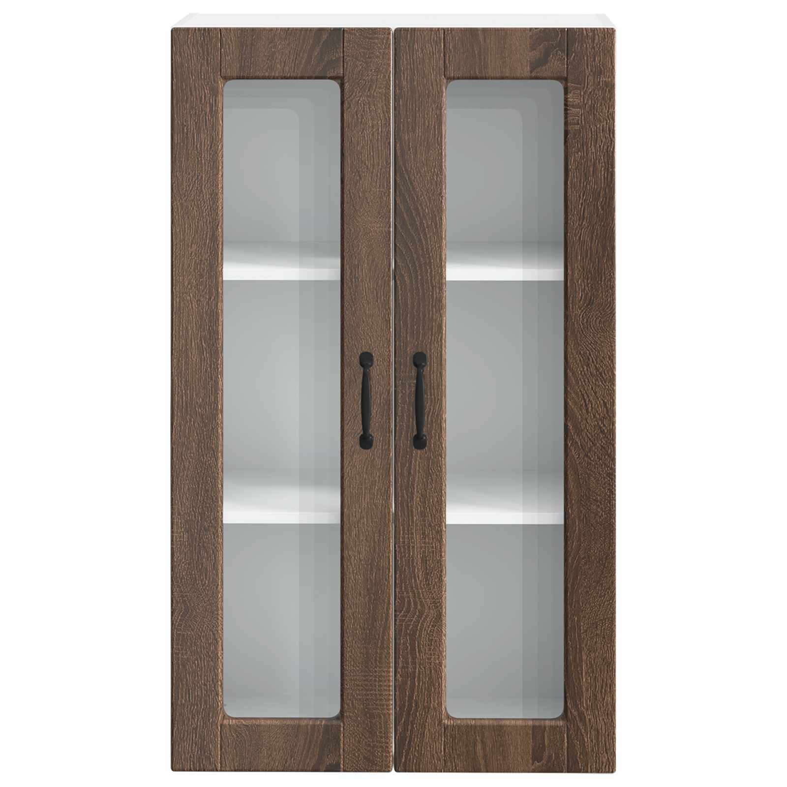 Wandglas-Schrank PORTO Braun Eichen-Optik 60 x 31 x 100 cm