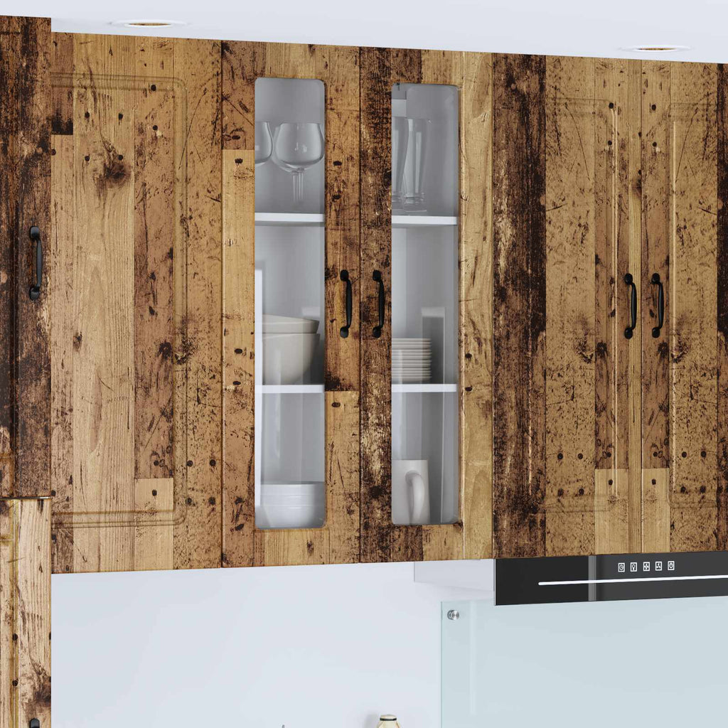 Wandglas-Schrank PORTO Altholz 60 x 31 x 100 cm Holzwerkstoff