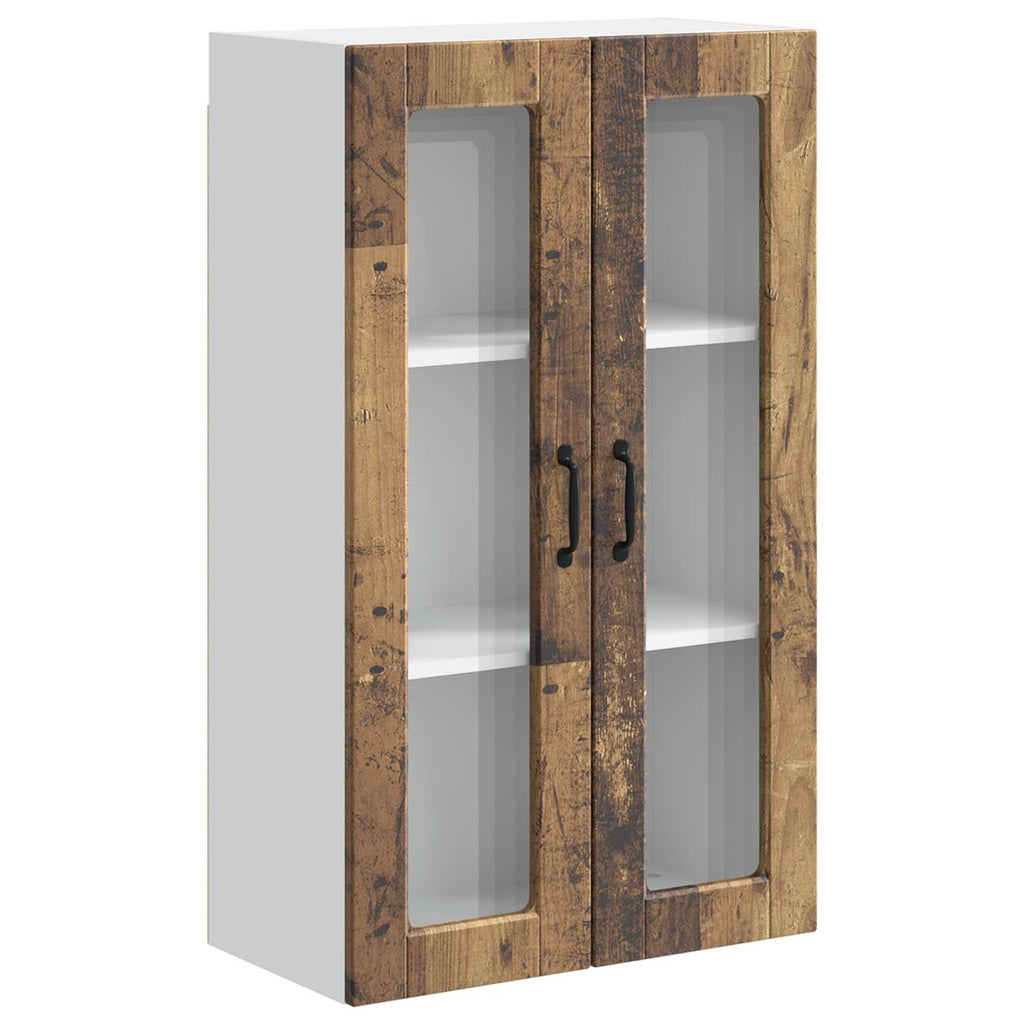 Wandglas-Schrank PORTO Altholz 60 x 31 x 100 cm Holzwerkstoff