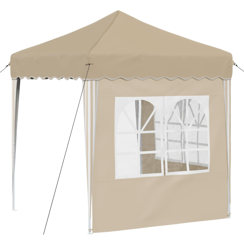 Pop-up Partyzelt 195 x 195 x 245 cm Creme Oxford-Stoff