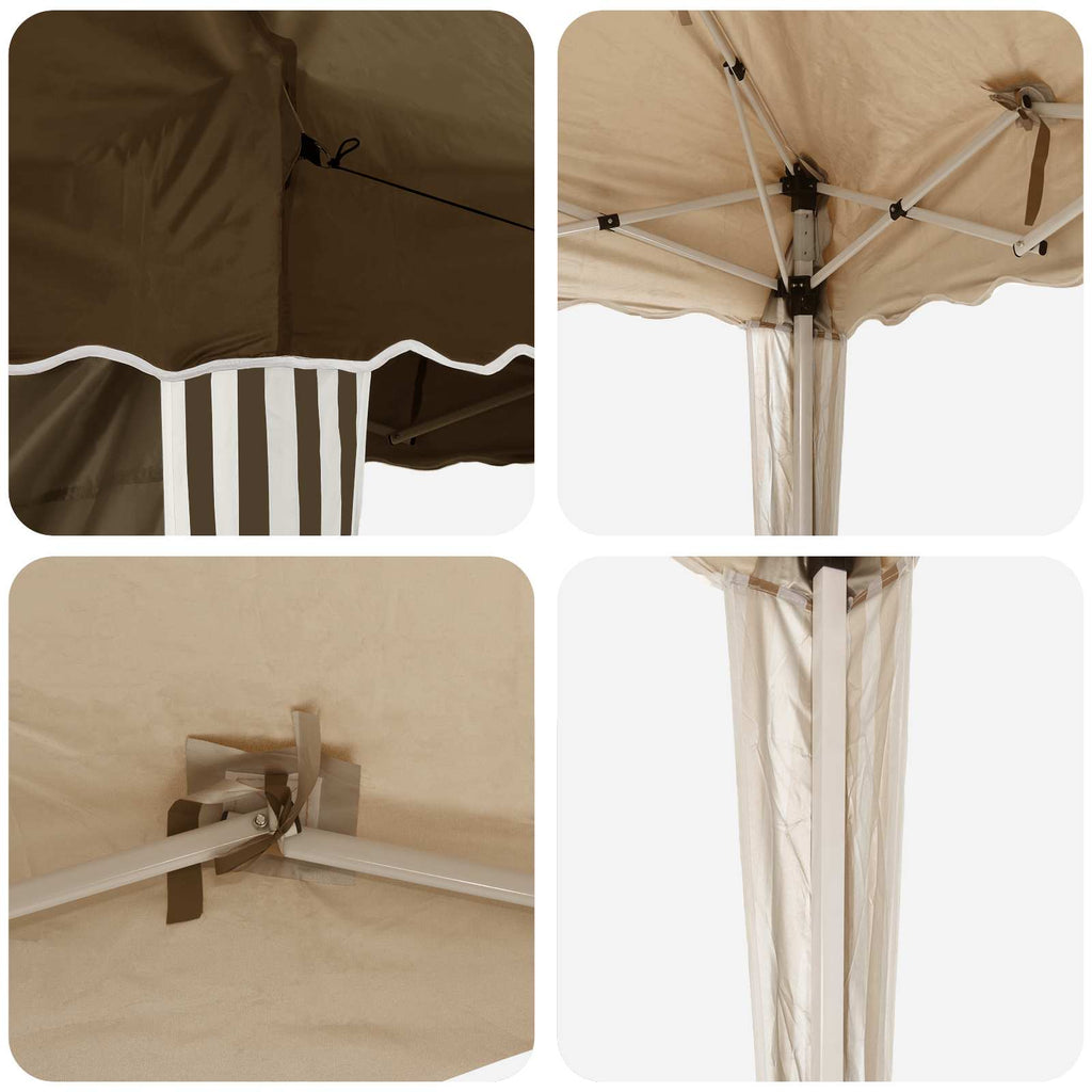Pop-up Partyzelt 195 x 195 x 245 cm Taupe Oxford-Stoff