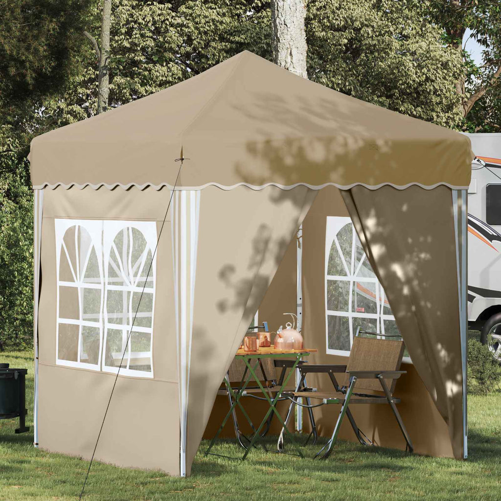 Pop-up Partyzelt 195 x 195 x 245 cm Creme Oxford-Stoff