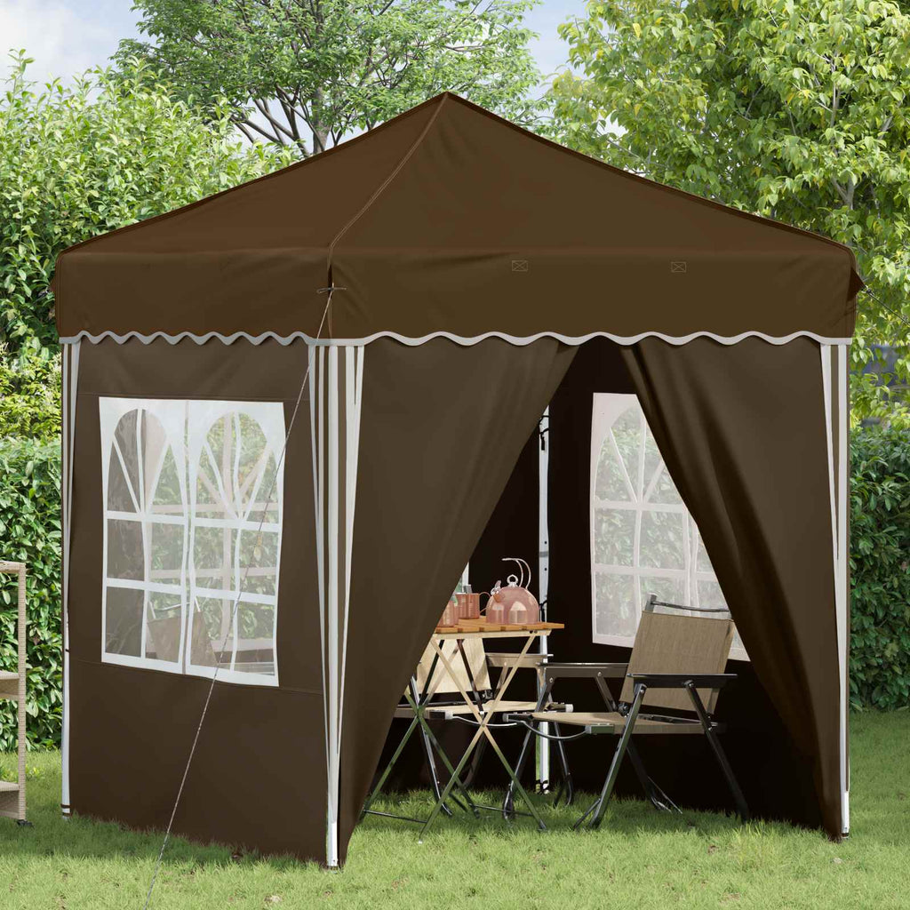 Pop-up Partyzelt 195 x 195 x 245 cm Taupe Oxford-Stoff