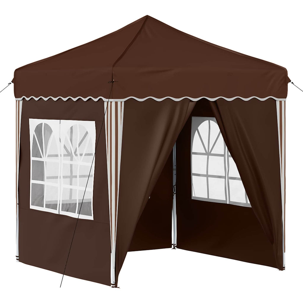 Pop-up Partyzelt 195 x 195 x 245 cm Braun Oxford-Stoff