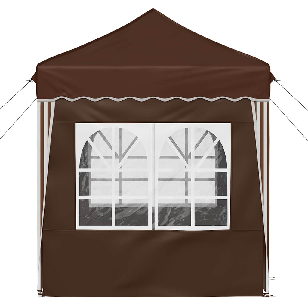 Pop-up Partyzelt 195 x 195 x 245 cm Braun Oxford-Stoff