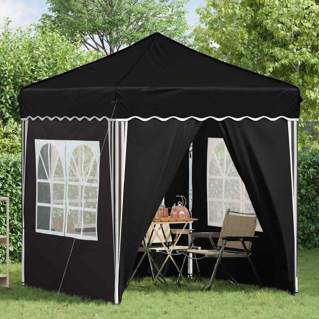 Pop-up Partyzelt 195 x 195 x 245 cm Schwarz Oxford-Stoff