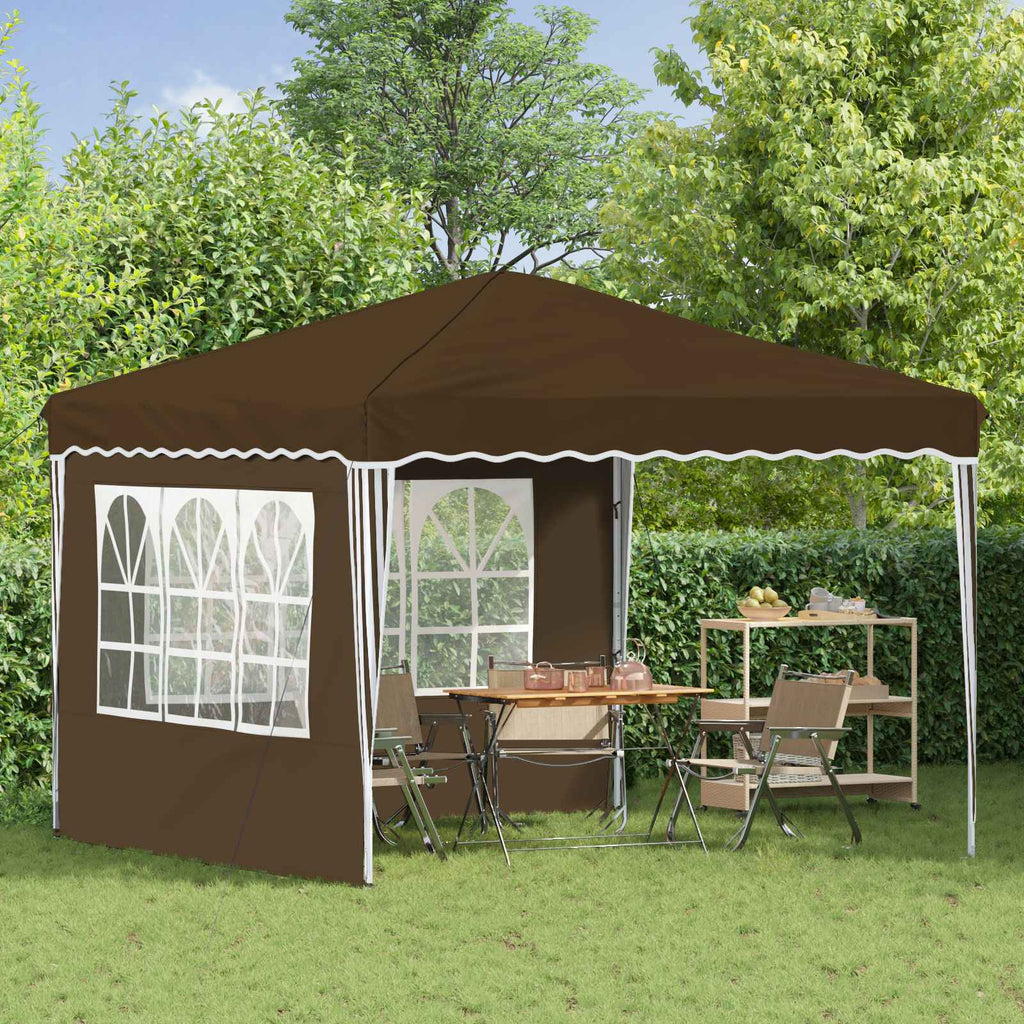 Pop-up Partyzelt 288 x 288 x 245 cm Taupe Oxford-Stoff