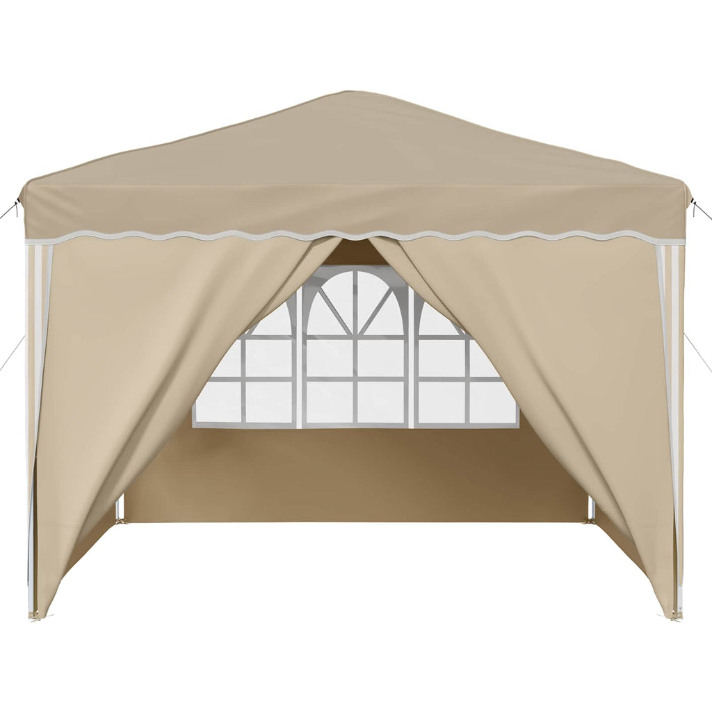 Pop-up Partyzelt 288 x 288 x 245 cm Creme Oxford-Stoff