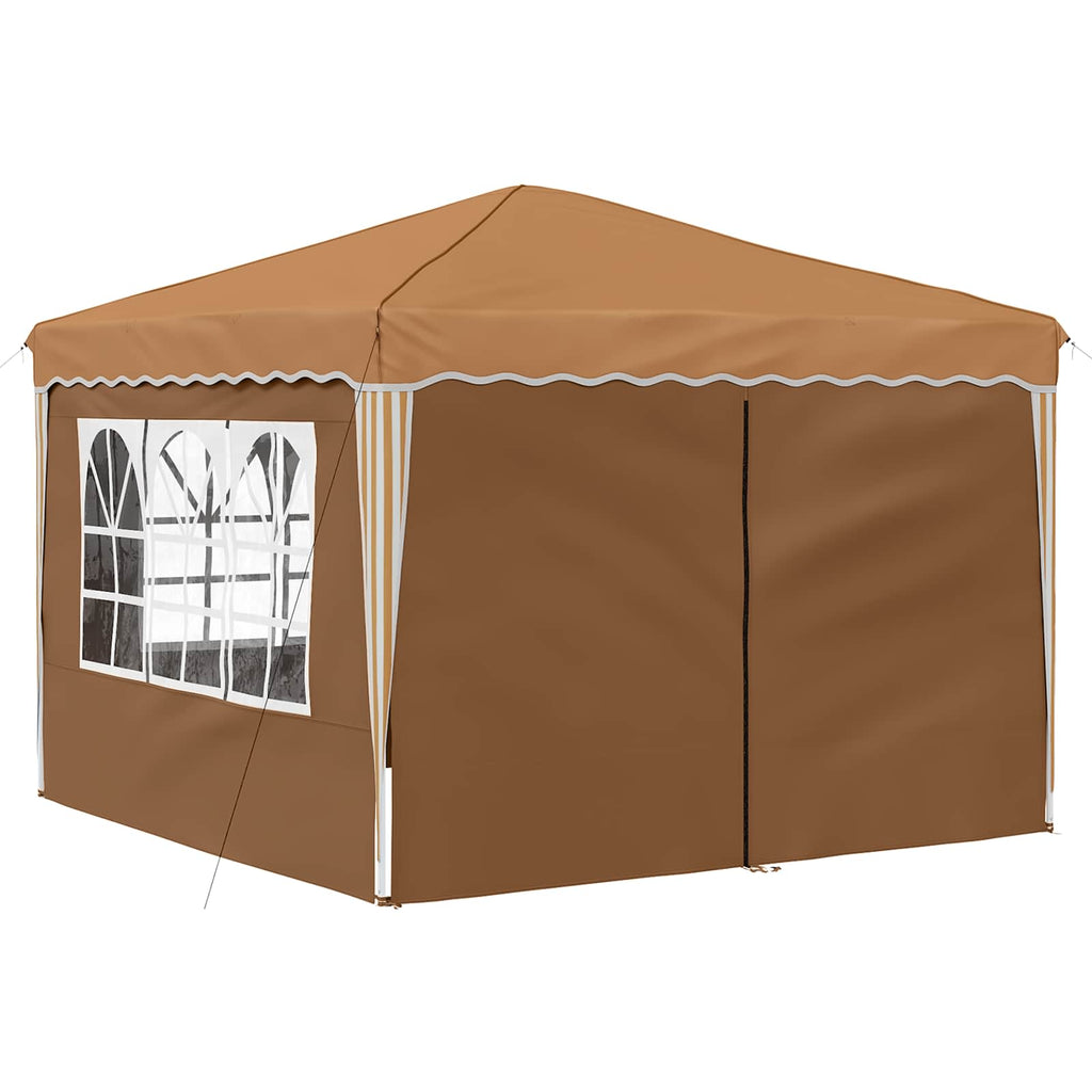 Pop-up Partyzelt 288 x 288 x 245 cm Beige Oxford-Stoff