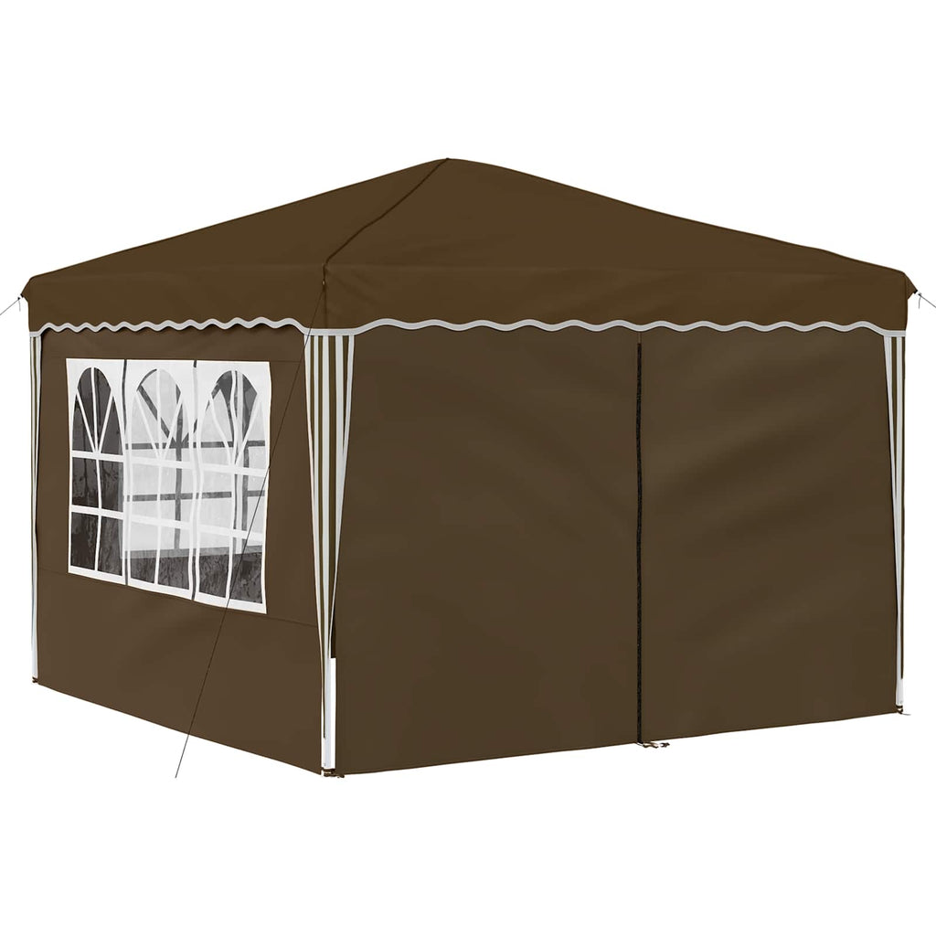 Pop-up Partyzelt 288 x 288 x 245 cm Taupe Oxford-Stoff