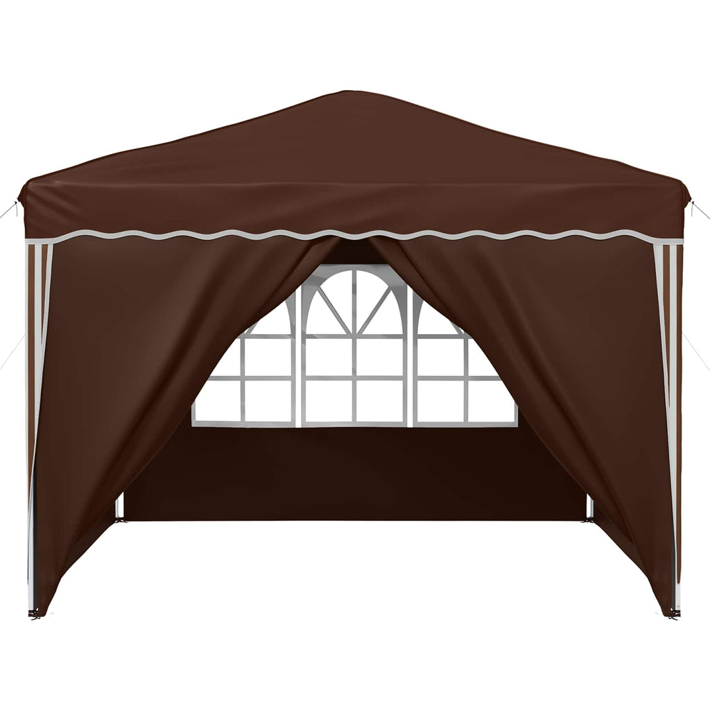 Pop-up Partyzelt 288 x 288 x 245 cm Braun Oxford-Stoff