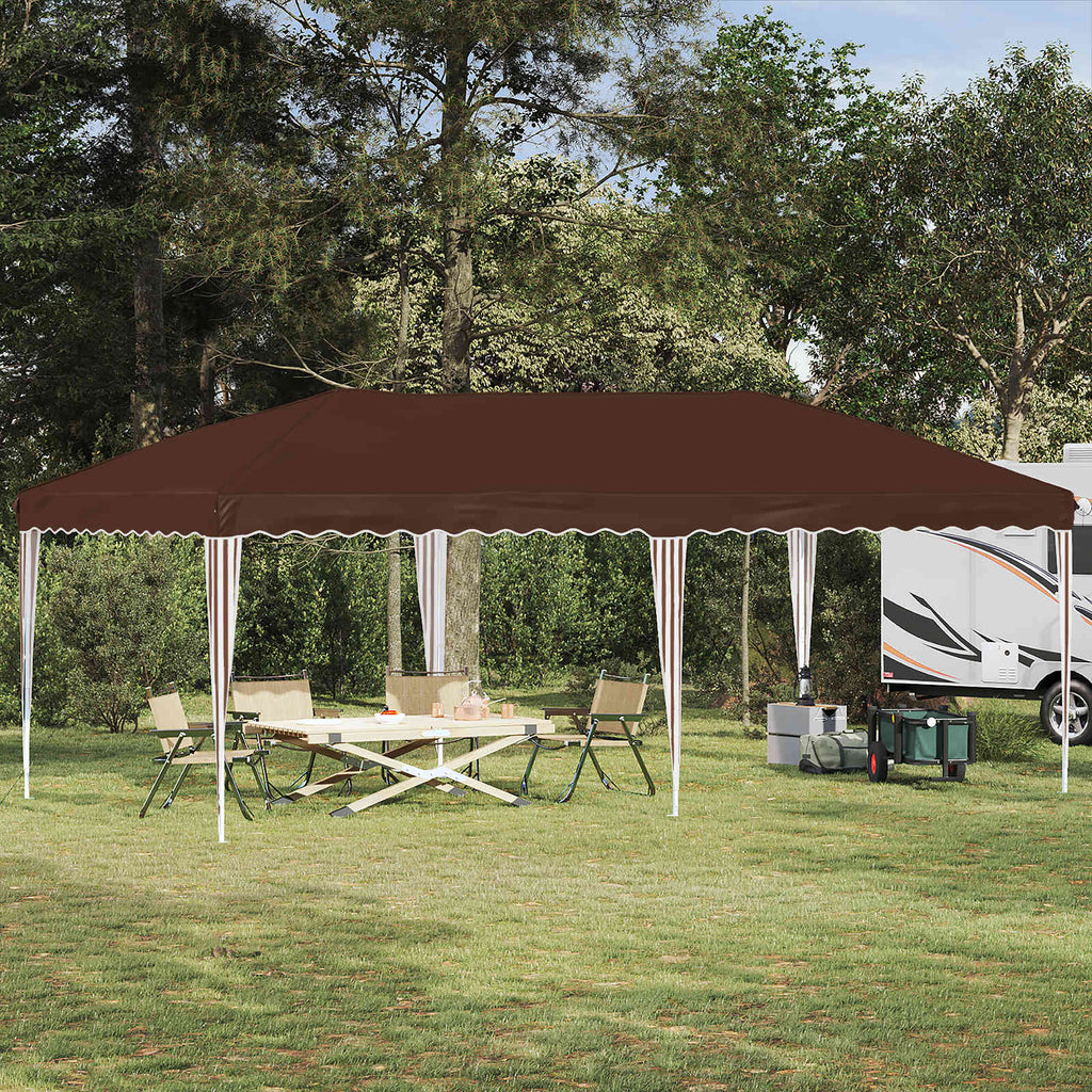 Pop-up Partyzelt 575 x 290 x 245 cm Braun