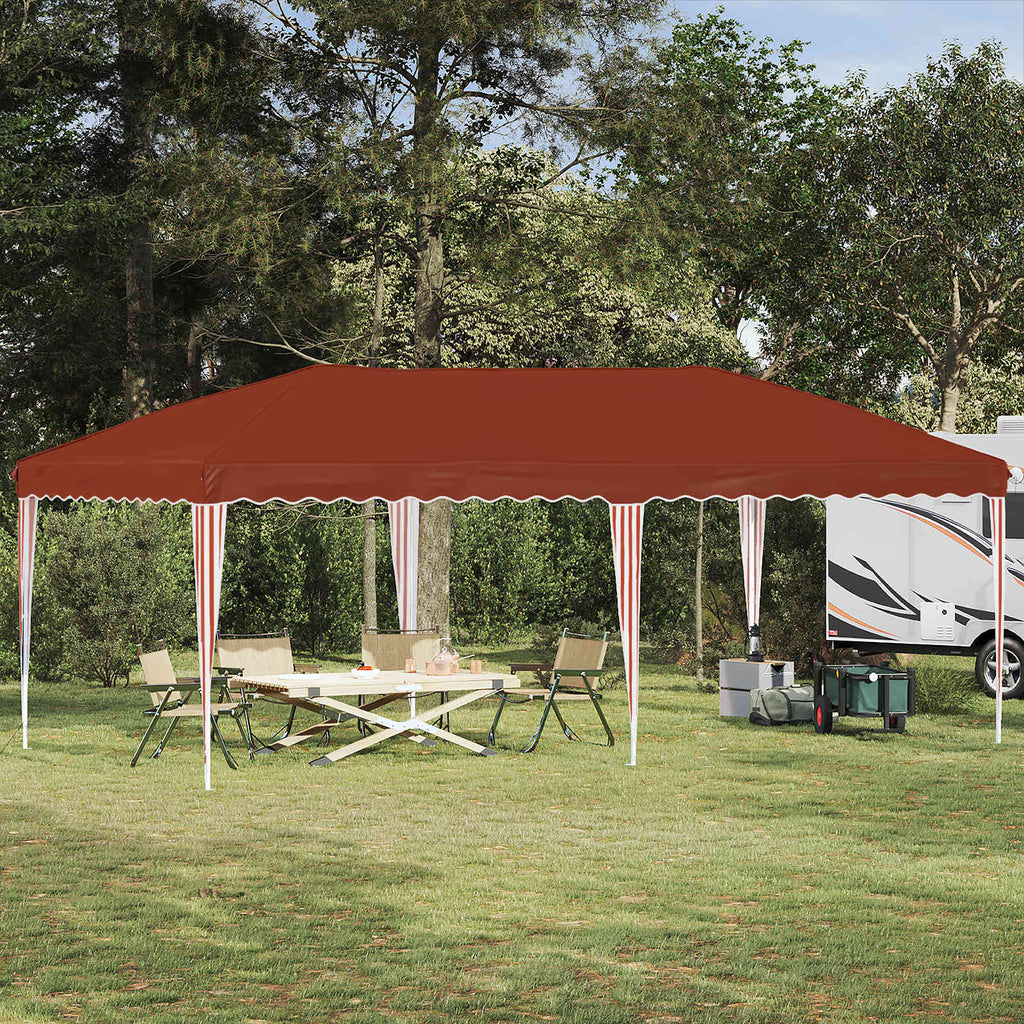 Pop-up Partyzelt 575 x 290 x 245 cm Terrakotta