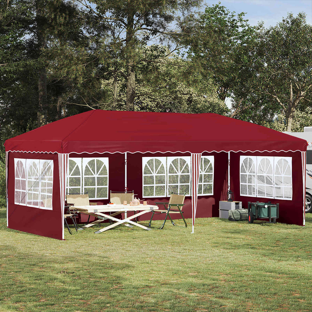 Pop-up Partyzelt 575 x 289 x 245 cm Bordeauxrot
