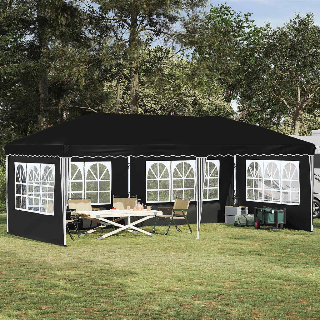 Pop-up Partyzelt 575 x 289 x 245 cm Schwarz