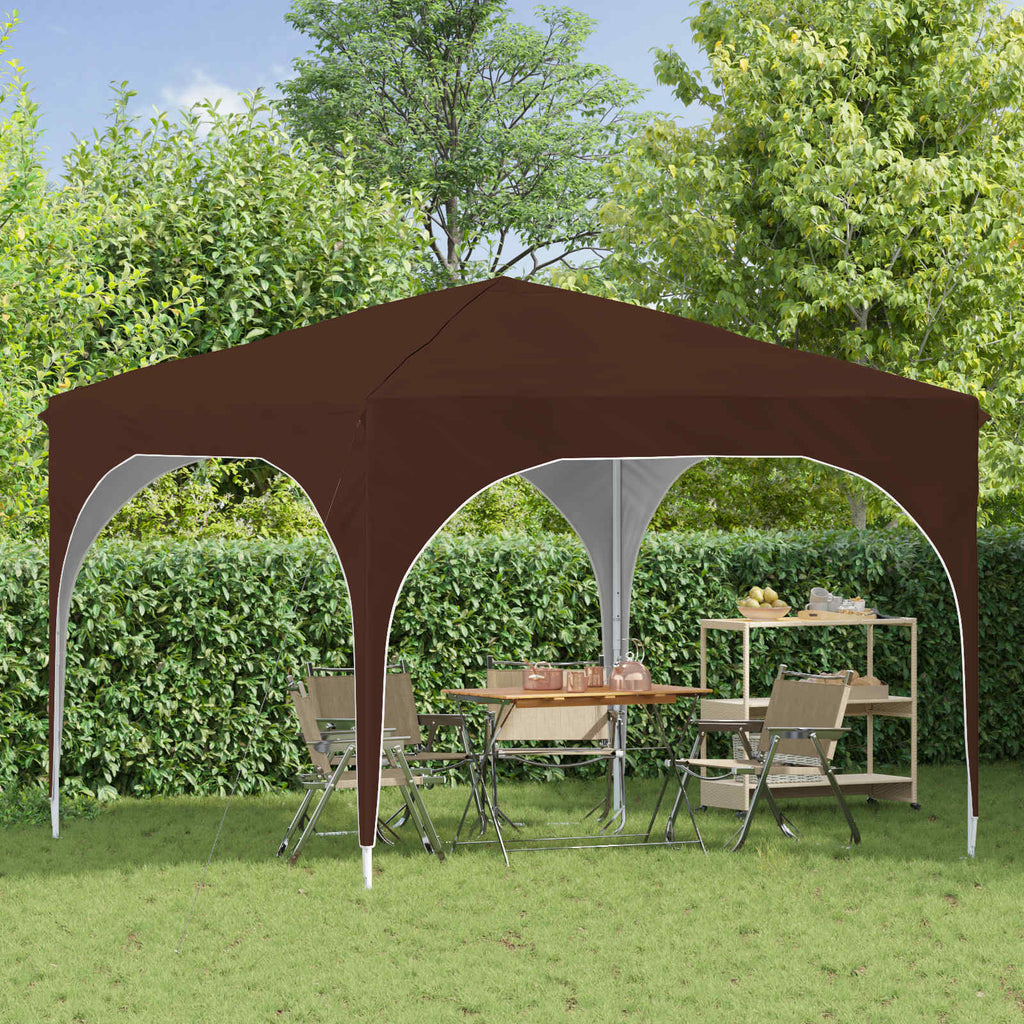 Pop-up Partyzelt 290 x 290 x 245 cm Braun