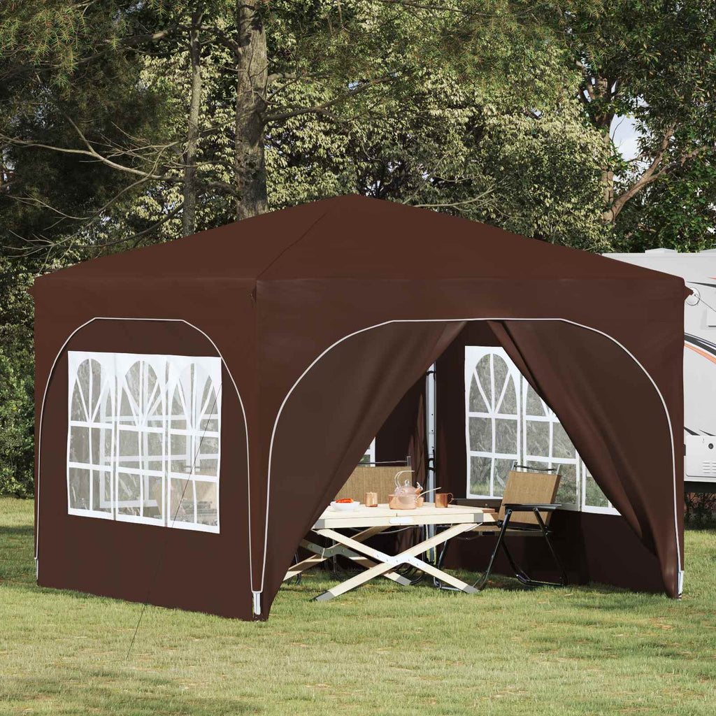 Pop-up Partyzelt 290 x 290 x 245 cm Braun