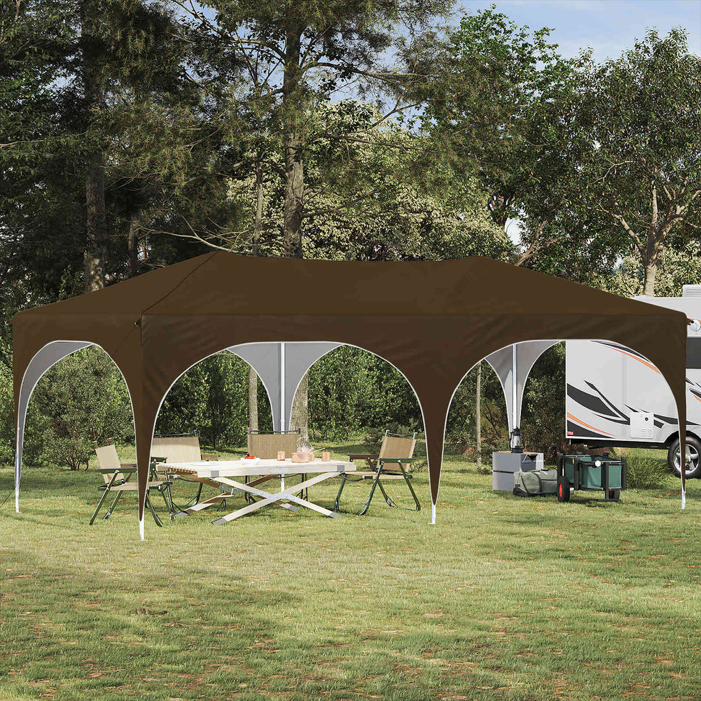 Pop-up Partyzelt 575 x 288 x 245 cm Taupe Oxford-Stoff