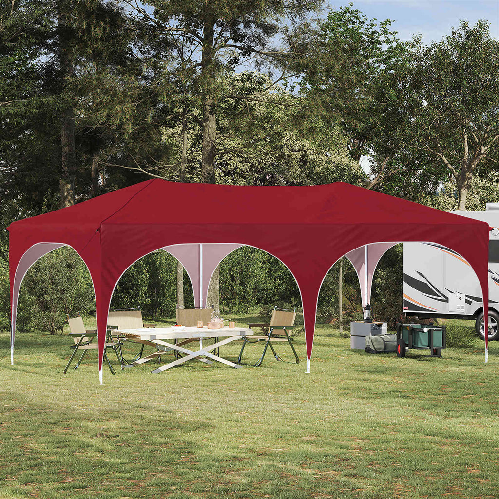 Pop-up Partyzelt 575 x 288 x 245 cm Bordeauxrot Oxford-Stoff